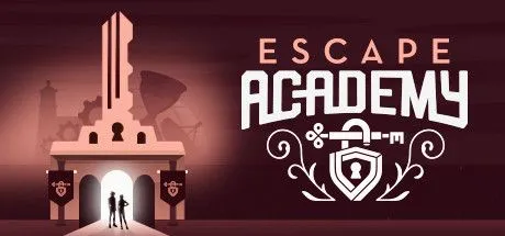 Hai người chơi đang giải mã căn phòng thoát hiểm trong Escape Academy