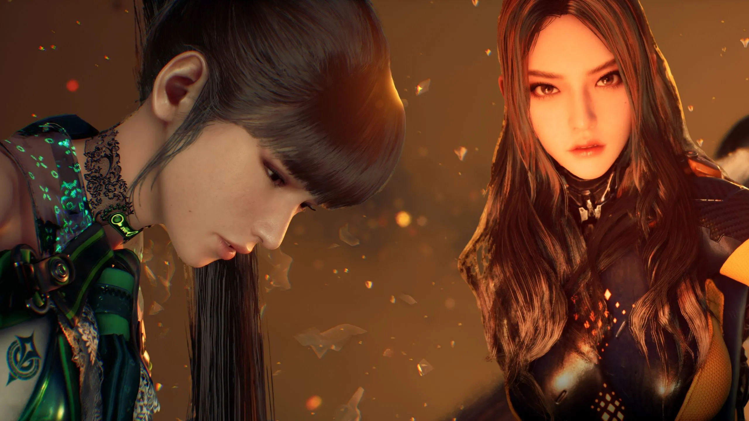 Hai nhân vật Eve và Tachy trong game Stellar Blade, đại diện cho phong cách thiết kế và đồ họa của tựa game