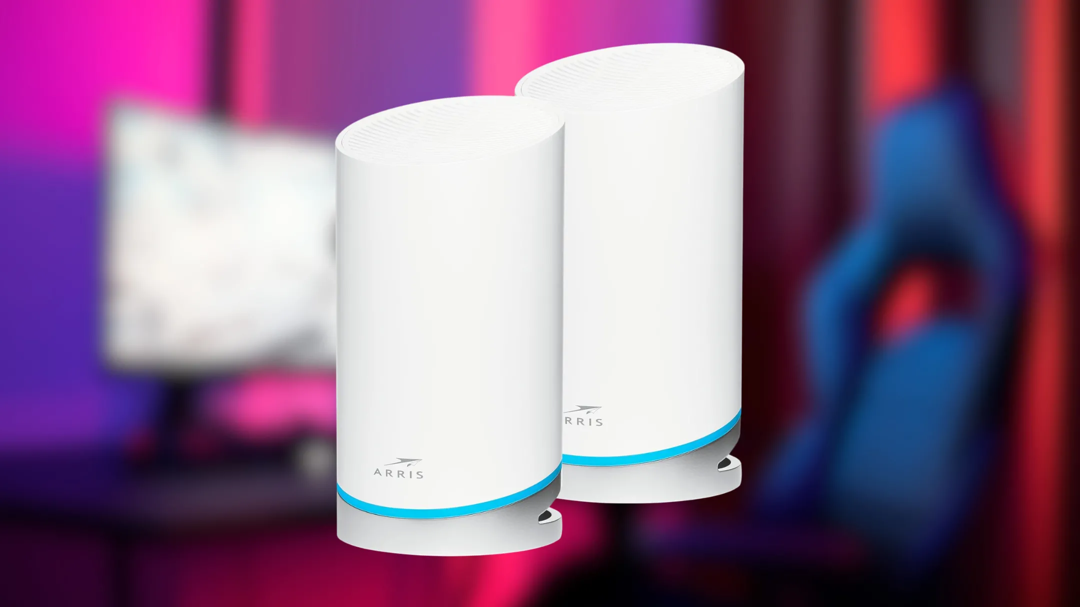 Hai thiết bị của hệ thống Wi-Fi Mesh Arris Surfboard mAX W121 Tri-Band Wi-Fi 6