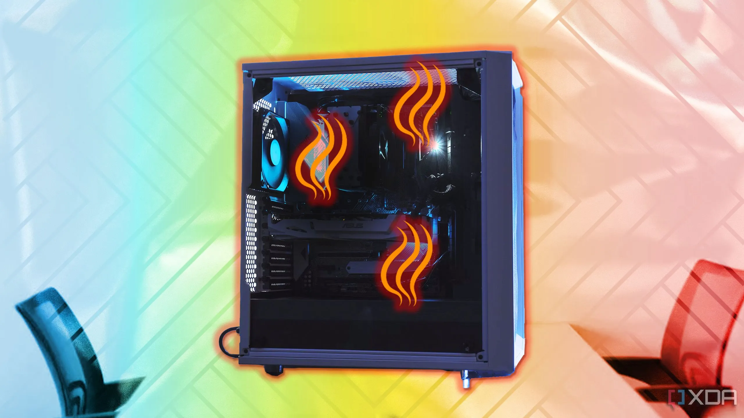 Hệ thống tản nhiệt bên trong PC, minh họa cho tầm quan trọng của quản lý nhiệt trên SSD M.2