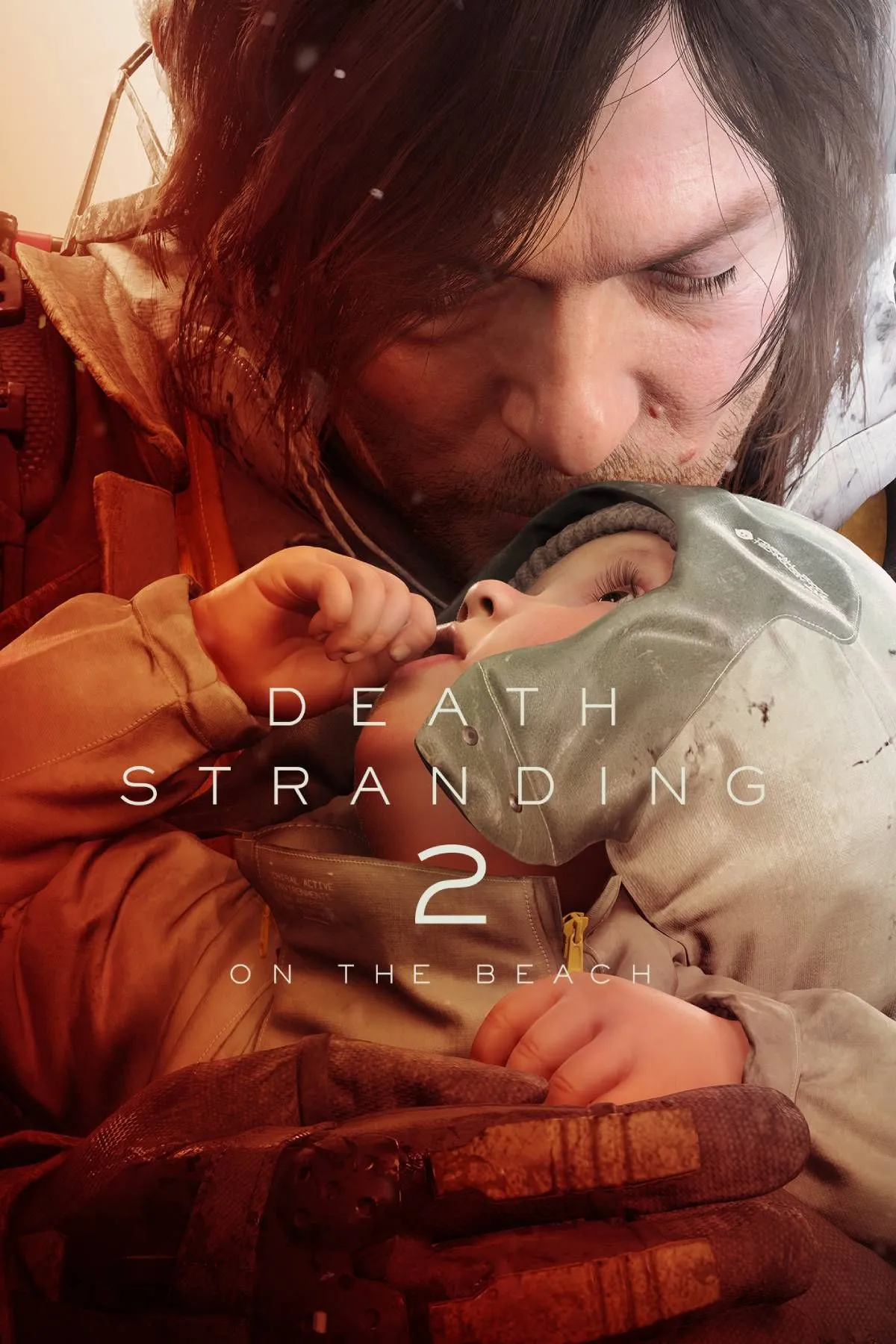 Hình ảnh bìa của Death Stranding 2: On The Beach với nhân vật chính và bối cảnh hậu tận thế