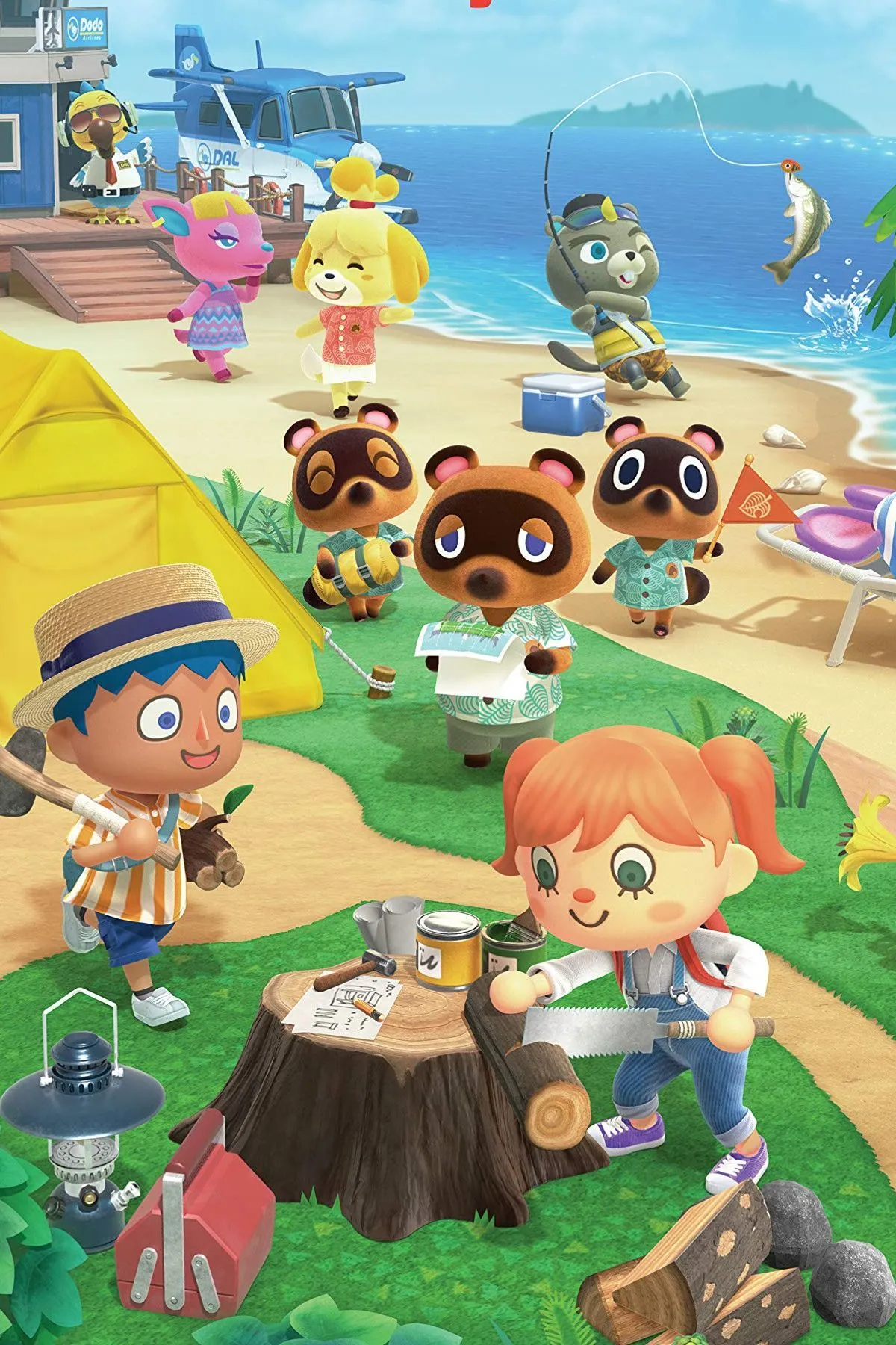 Hình ảnh đại diện Animal Crossing: New Horizons với các nhân vật và ngôi làng