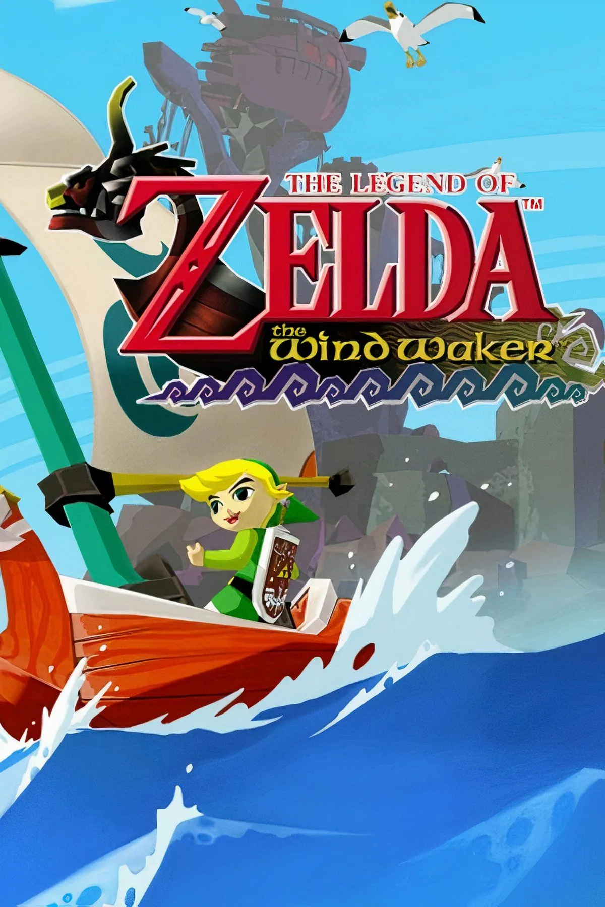 Hình ảnh đồ họa cel-shaded đặc trưng của The Legend of Zelda: The Wind Waker, game phiêu lưu trên GameCube