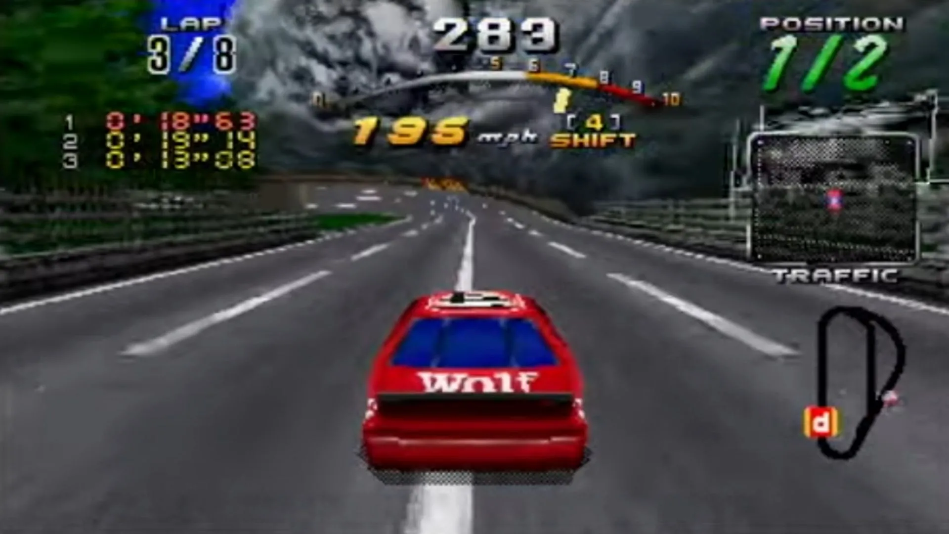 Hình ảnh game đua xe Daytona USA: CCE với góc nhìn từ buồng lái