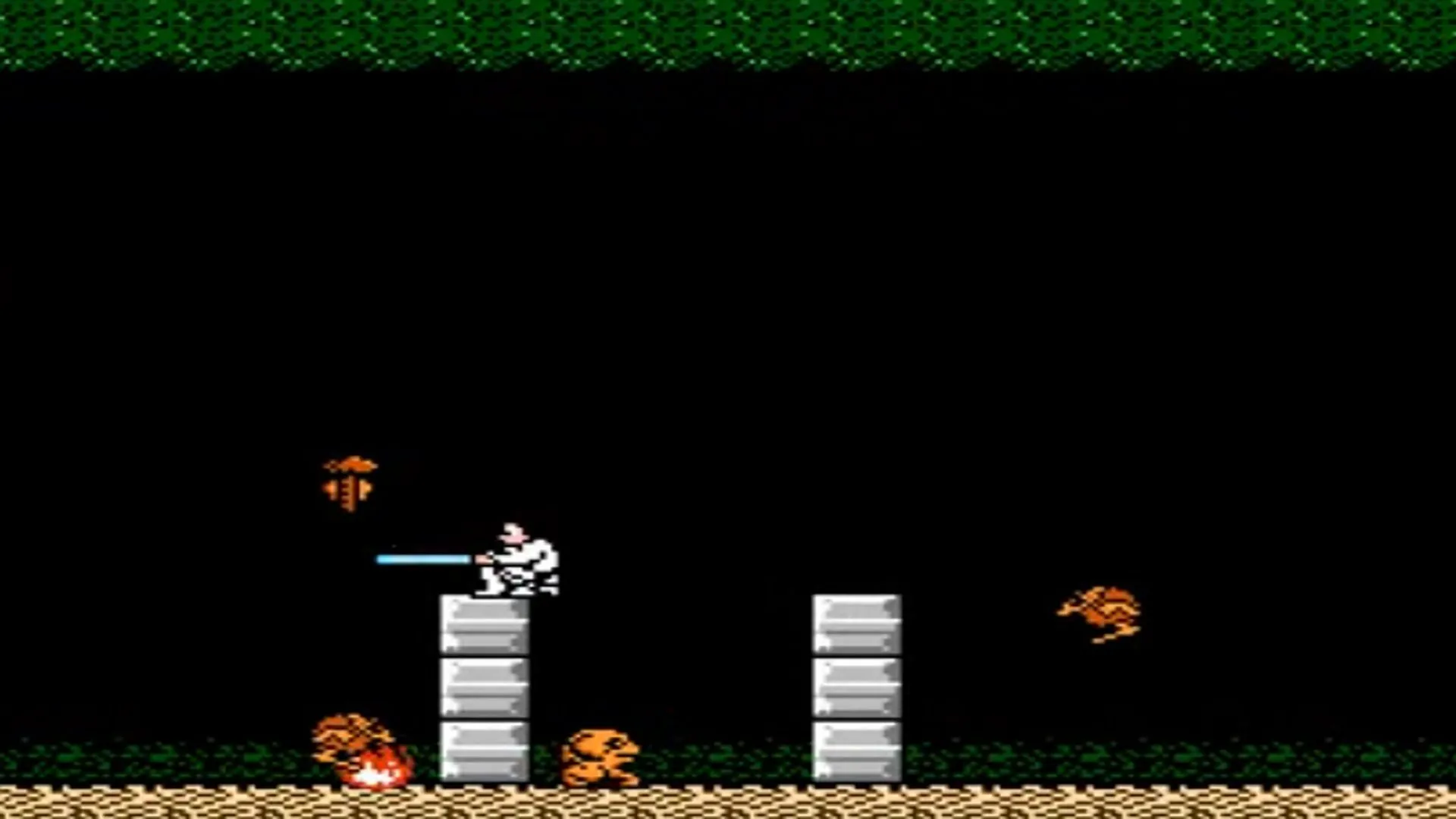Hình ảnh game Star Wars trên hệ máy NES cổ điển, một ví dụ về game platformer 2D có lối chơi và đồ họa đặc trưng của thập niên 80.