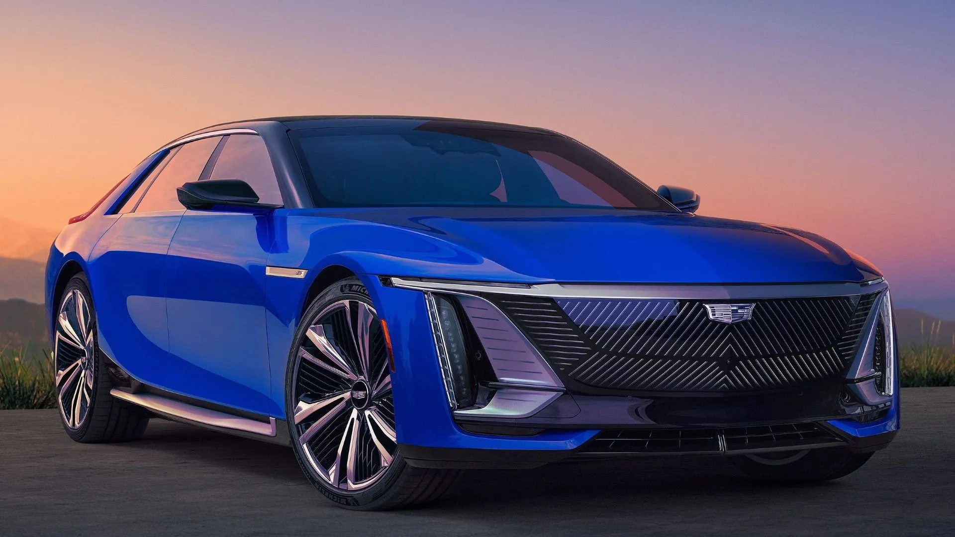 Hình ảnh góc 3/4 phía trước của Cadillac Celestiq 2024