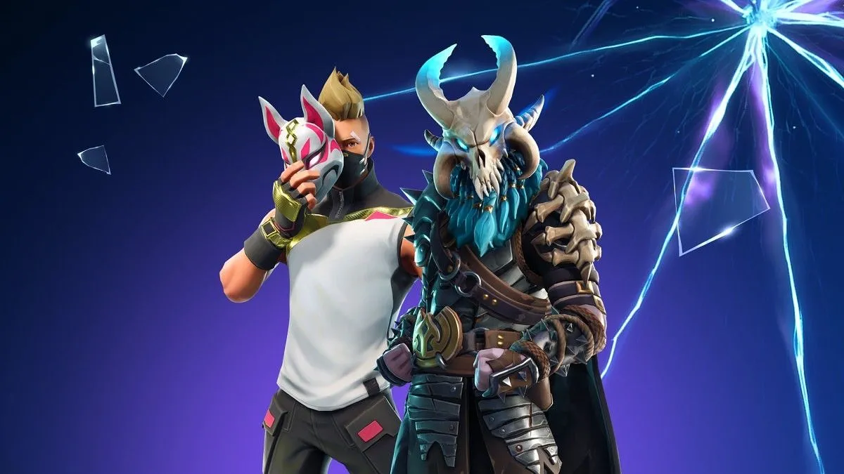 Hình ảnh minh họa một bản cập nhật Fortnite, cho thấy sự kiện Dark Rift và các thay đổi trong game
