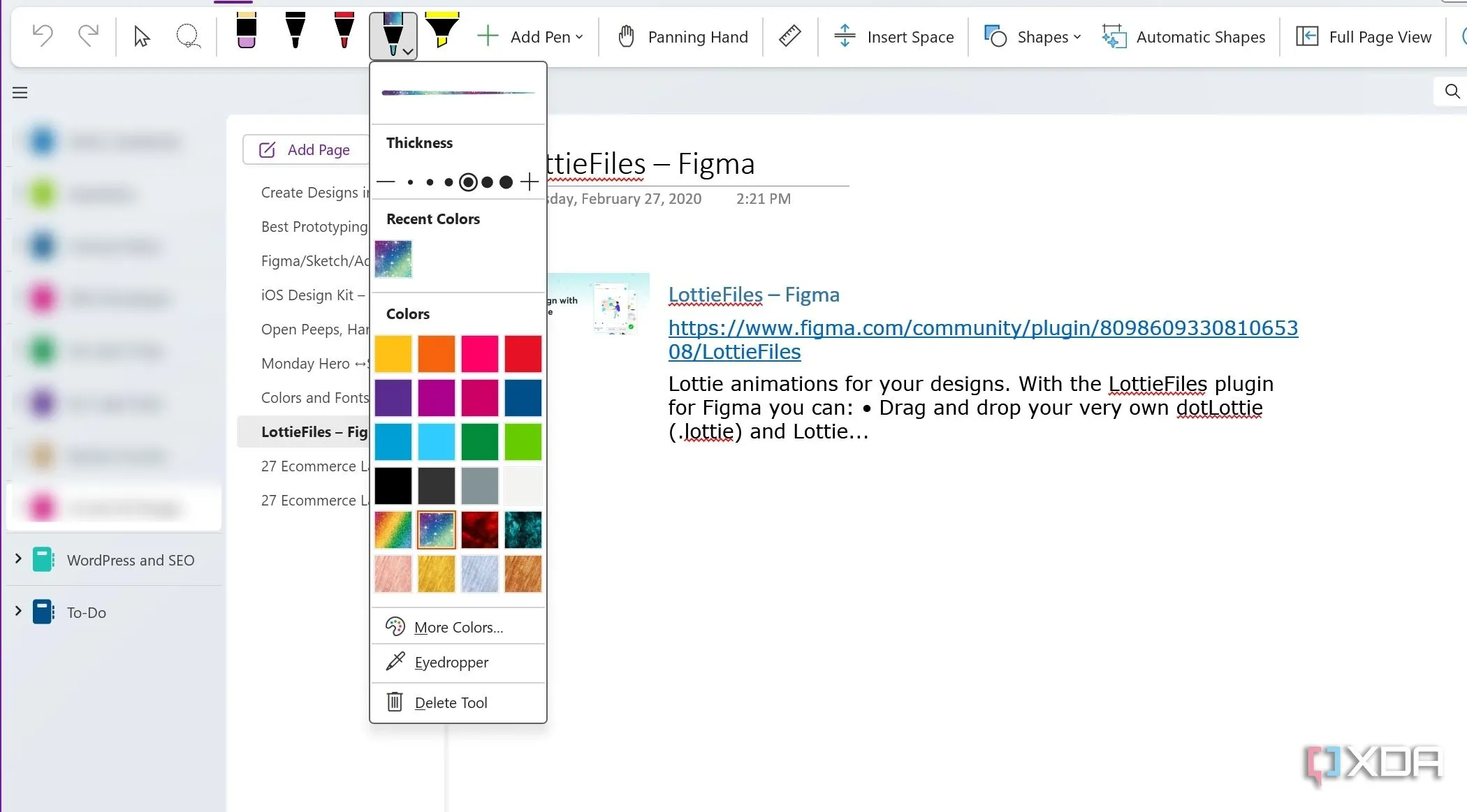 Hình ảnh minh họa người dùng đang thao tác vẽ và ghi chú trực tiếp trong OneNote, thể hiện sự tương tác đa dạng