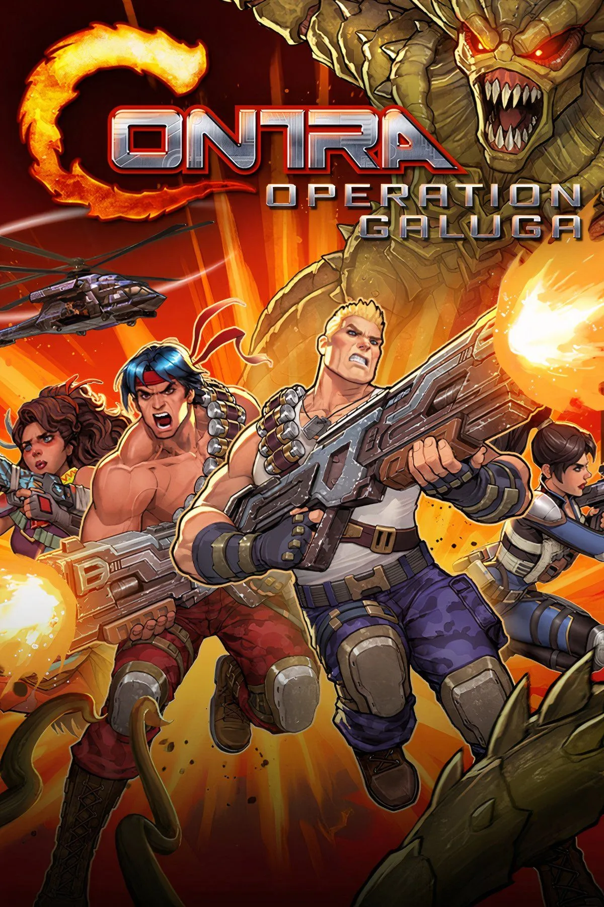 Hình ảnh tổng hợp gameplay của tựa game Contra: Operation Galuga, phiên bản mới của series Contra