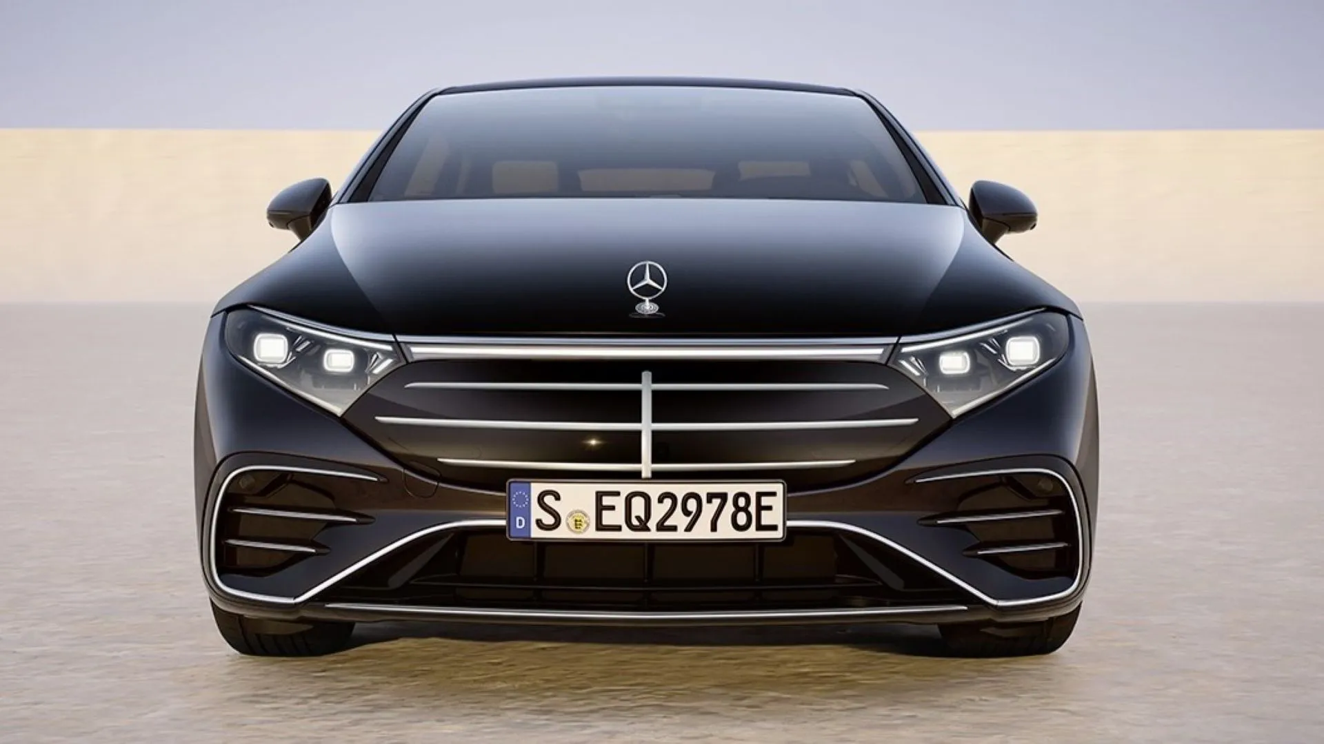 Hình ảnh trực diện của Mercedes-Benz EQS 2025