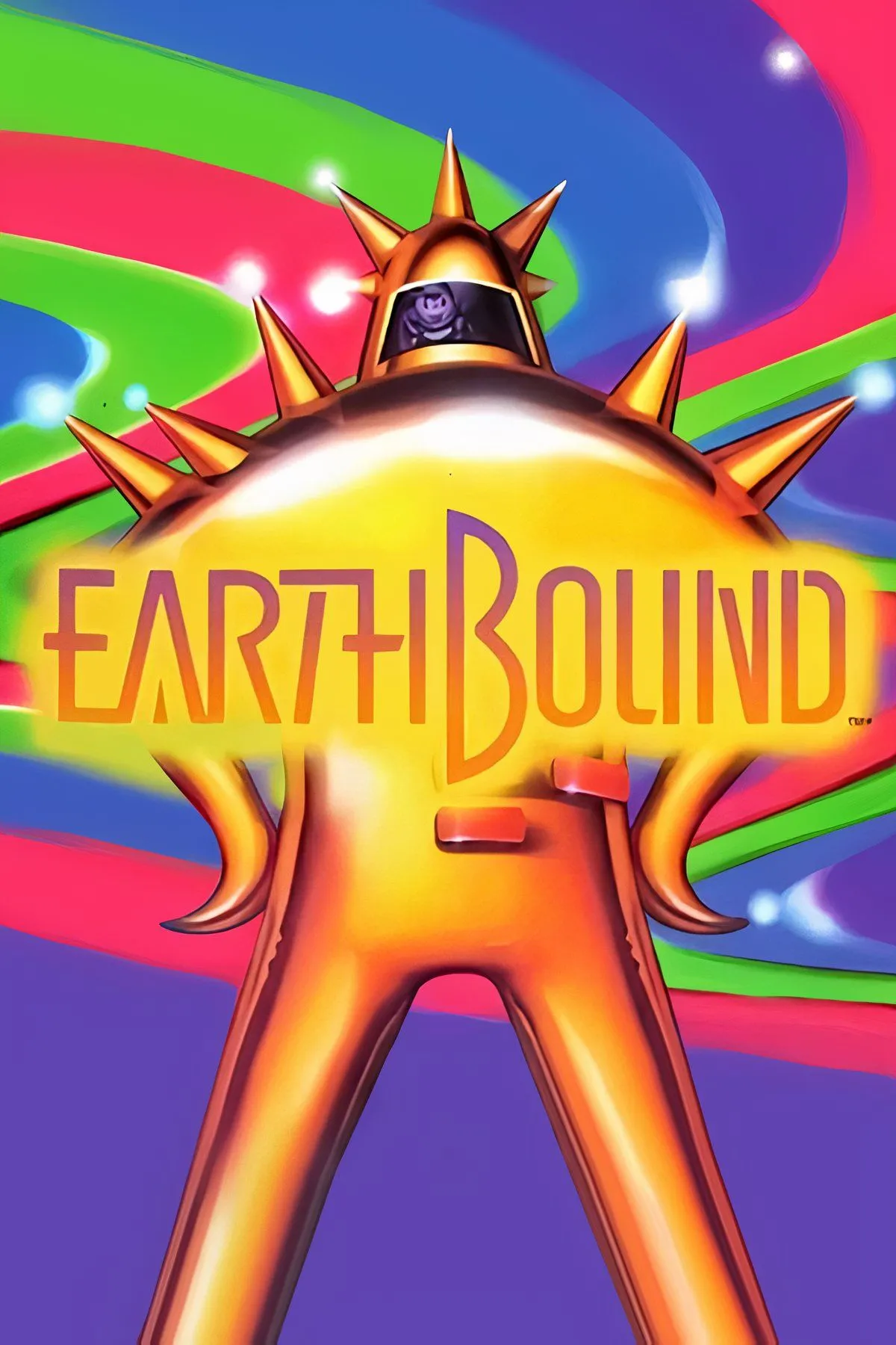 Hình ảnh từ game Earthbound trên SNES, hiển thị nhân vật chính Ness và các đồng đội trong một khung cảnh thị trấn