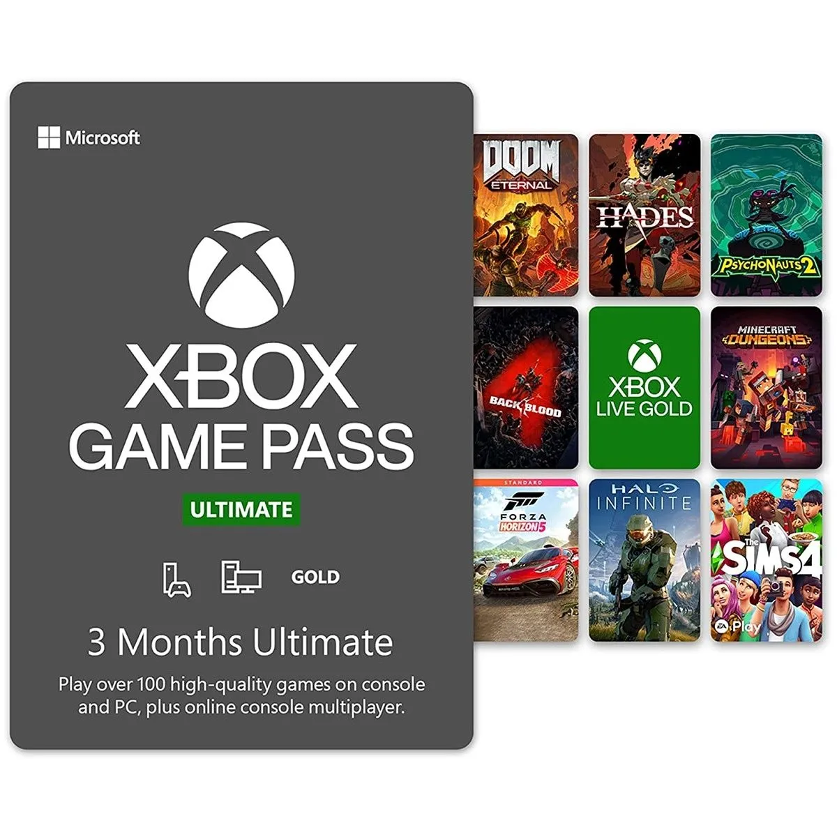Hộp sản phẩm Xbox Game Pass Ultimate, gói dịch vụ chơi game cao cấp từ Xbox.
