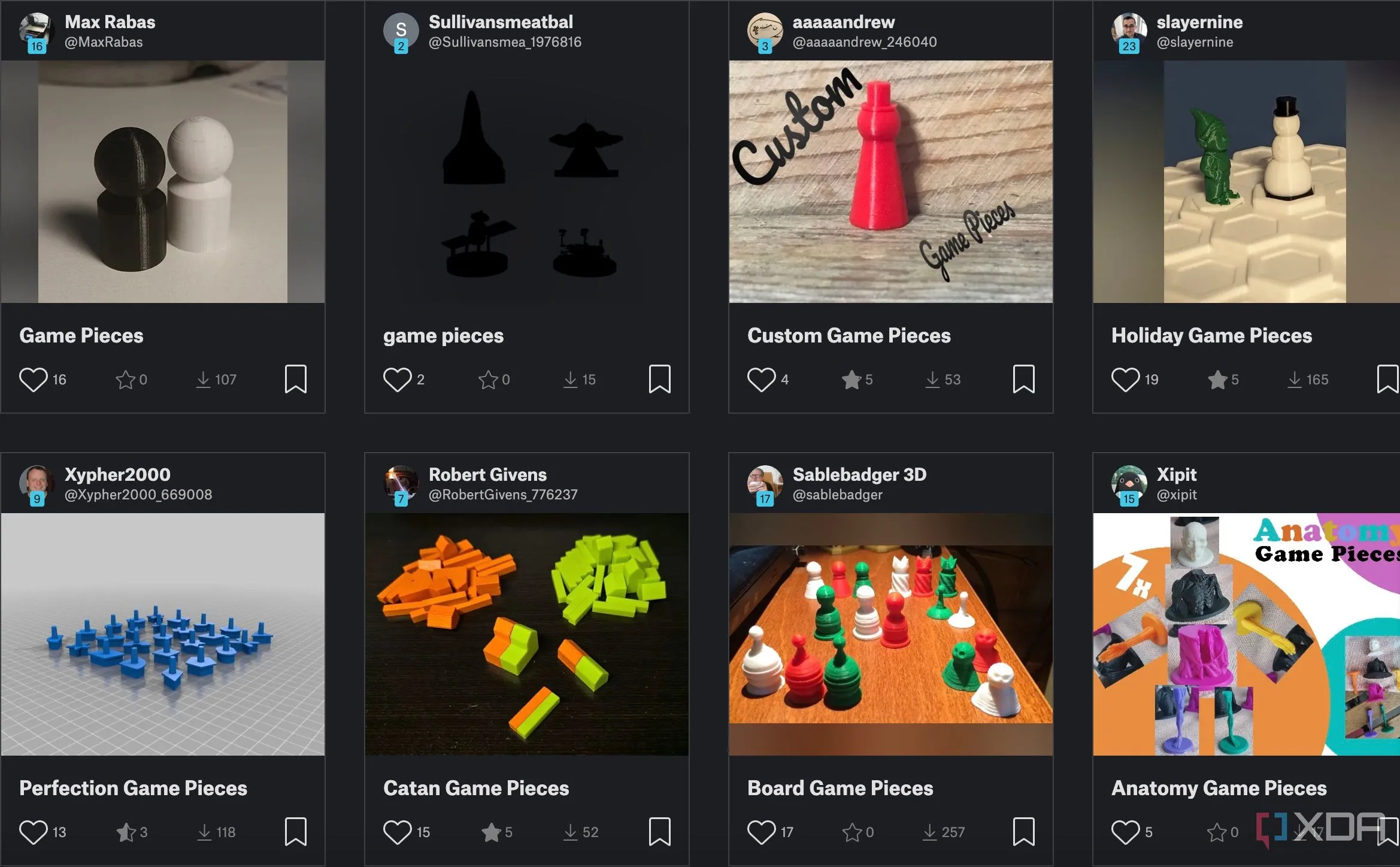 In 3D các quân cờ cho trò chơi board game