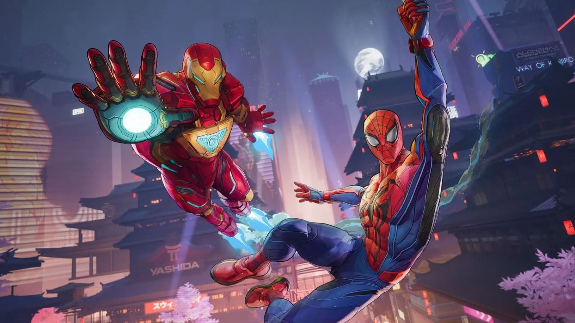 Iron Man và Spider-Man trong trang phục chiến đấu, thể hiện sự đa dạng và sức mạnh của các siêu anh hùng trong vũ trụ Marvel.