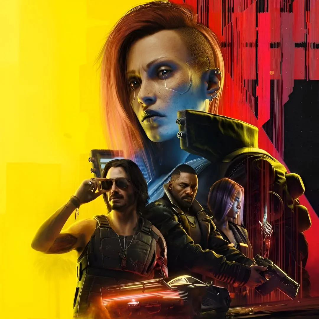 Keanu Reeves trong vai Johnny Silverhand cầm súng, biểu tượng của Cyberpunk 2077 Ultimate Edition