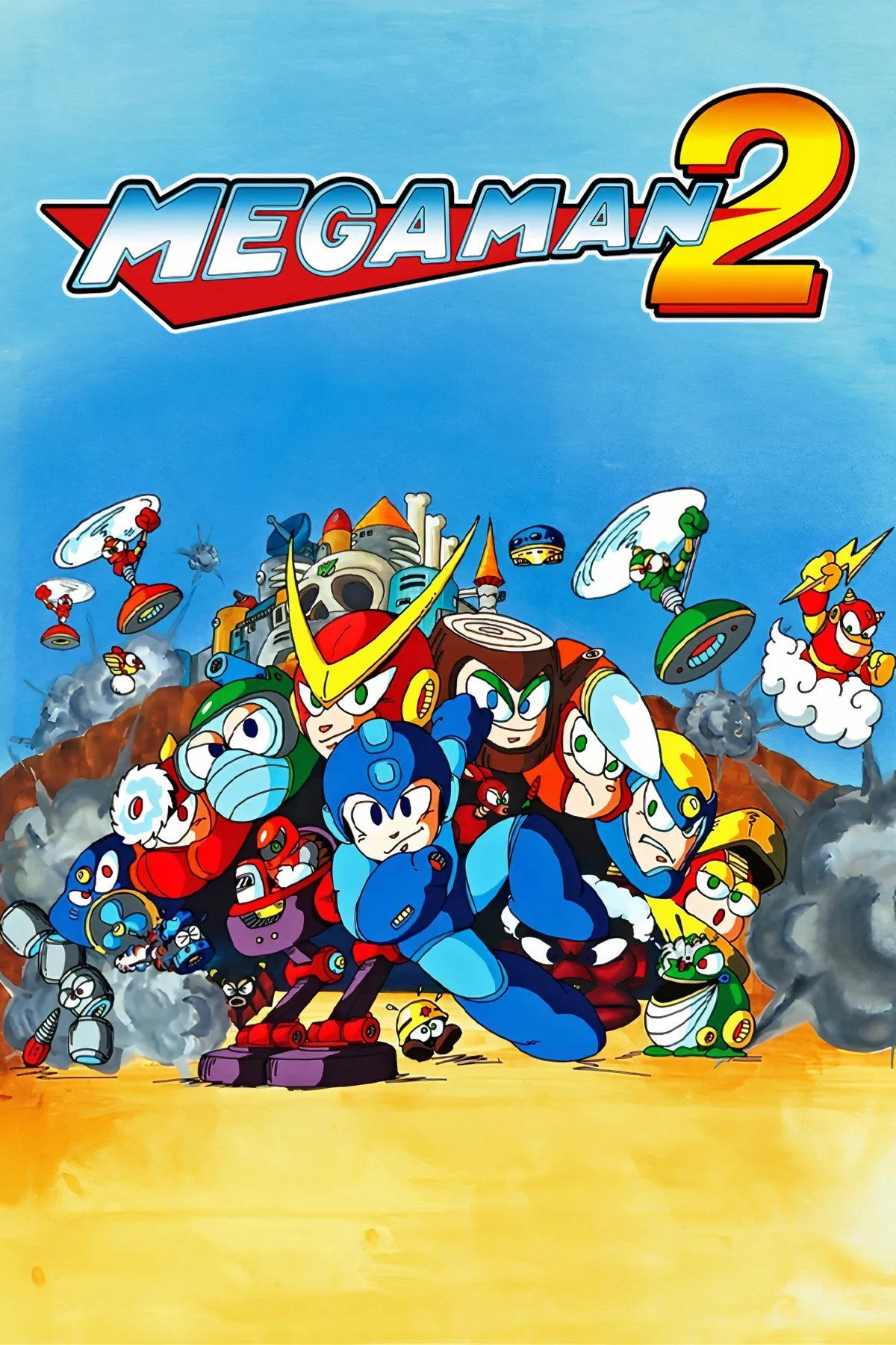 Khoảnh khắc gameplay kinh điển của Mega Man 2 trên NES, biểu tượng game platformer 8-bit.