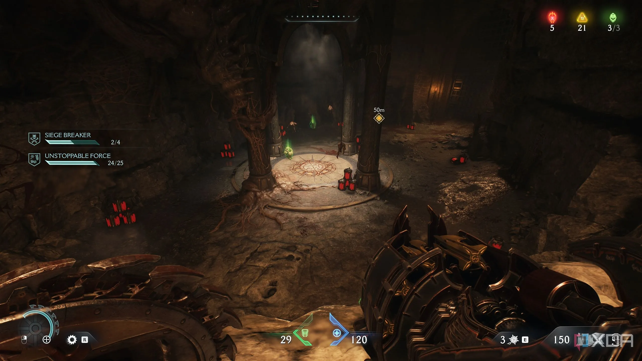 Khu vực bí mật 4 trước khi dịch chuyển trong Chapter 6 của Doom: The Dark Ages