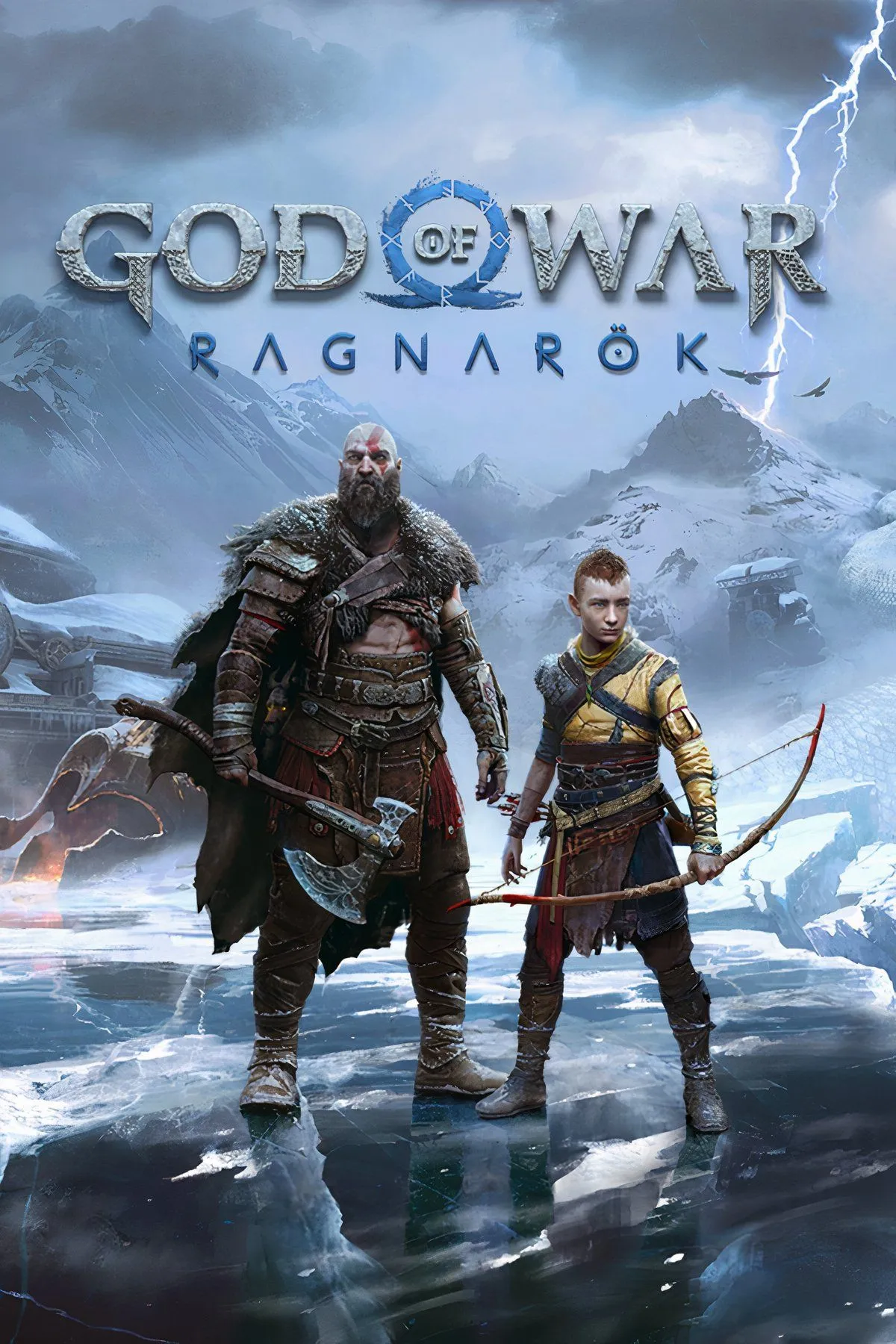 Kratos, Atreus và Tyr (Odin giả dạng) trong God of War Ragnarök, một trong những pha bẻ lái cốt truyện kinh điển