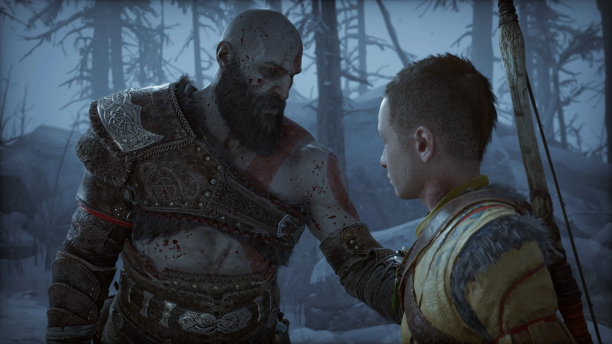 Kratos và con trai Atreus trong game God of War Ragnarök, biểu tượng của sự tiếp nối huyền thoại