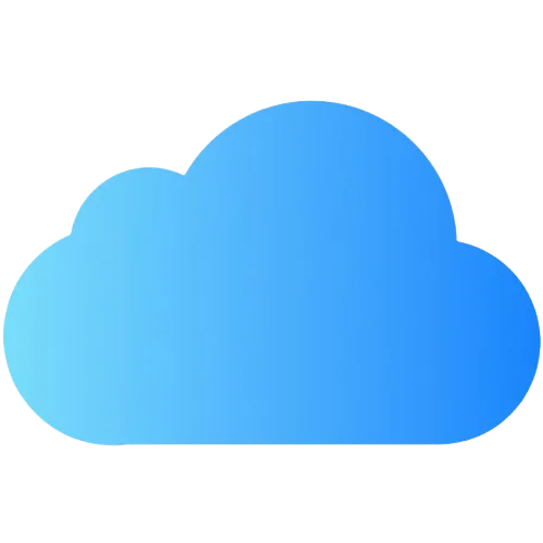 Logo Apple iCloud với biểu tượng đám mây màu xanh nhạt
