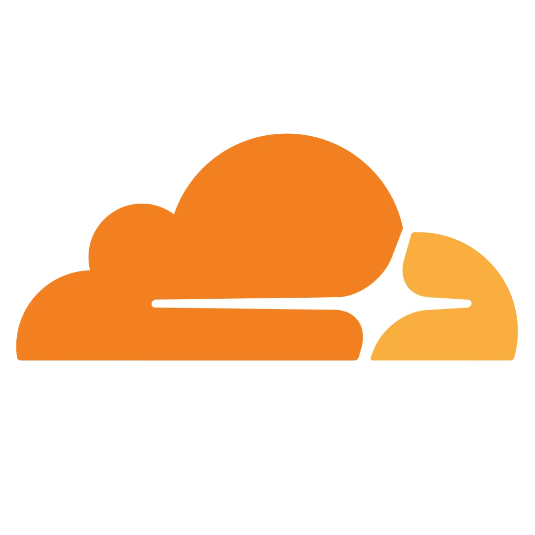 Logo Cloudflare, biểu tượng của dịch vụ bảo mật và tăng tốc website.