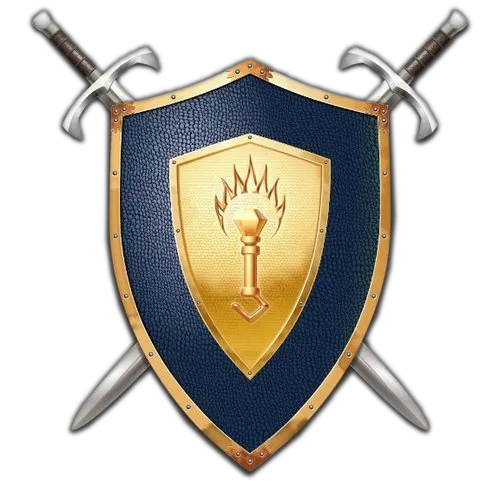 Logo game chiến thuật theo lượt Battle for Wesnoth với hình ảnh một hiệp sĩ