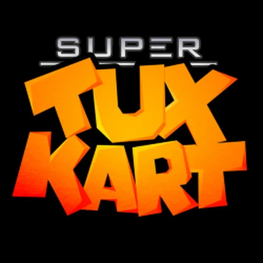 Logo game đua xe mã nguồn mở SuperTuxKart với nhân vật chim cánh cụt Tux