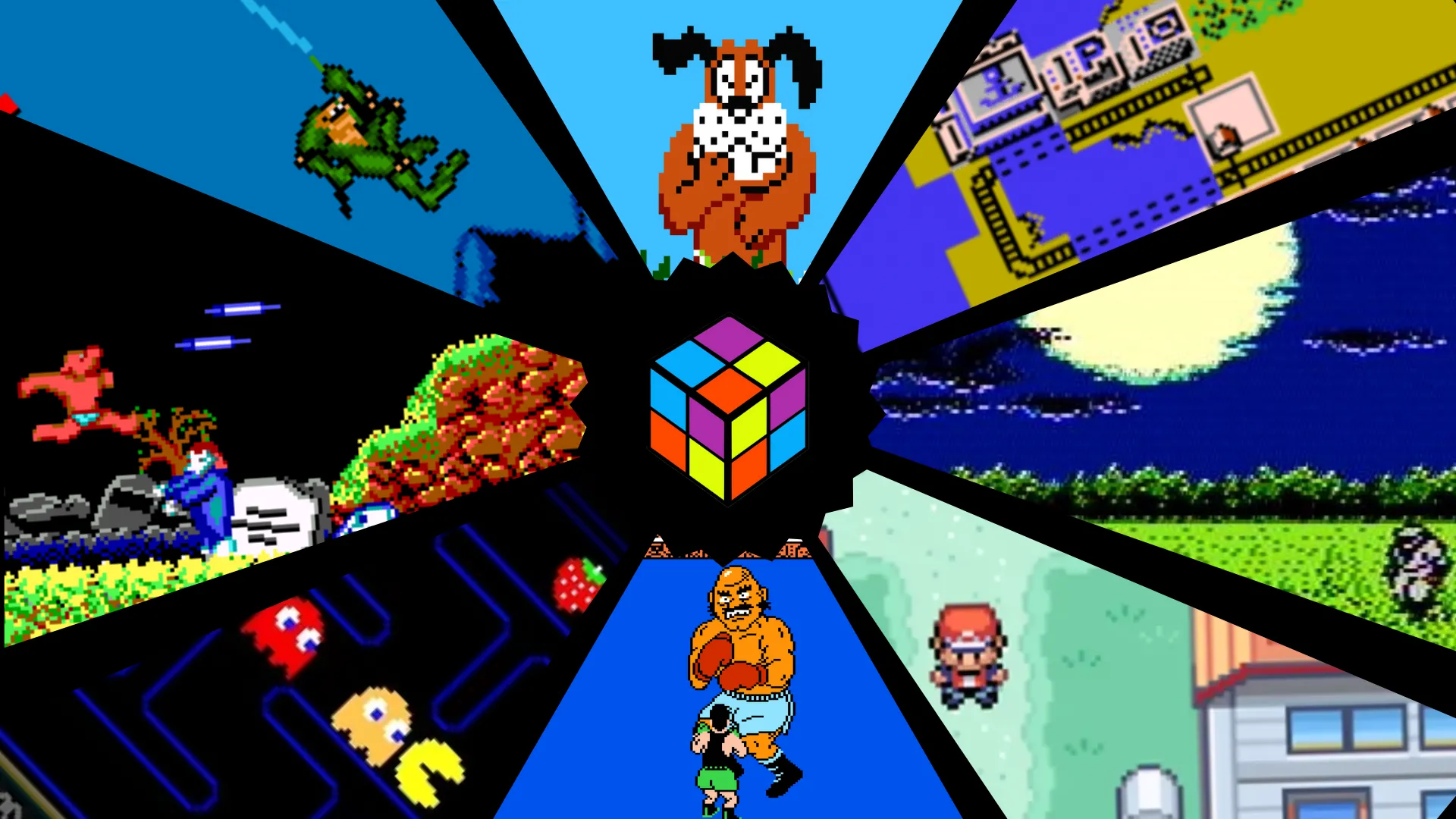 Logo LaunchBox với các game giả lập retro hiển thị nền, gợi ý giải pháp chơi game console cổ điển