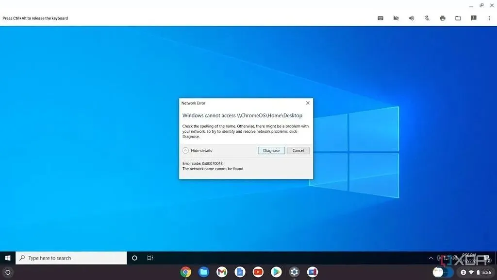 Lỗi phần mềm hiển thị trên Parallels Desktop minh họa việc khắc phục sự cố hiệu quả