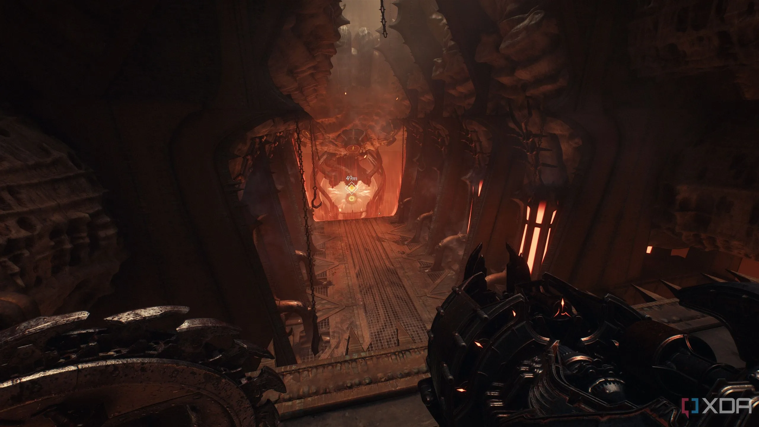 Lối ra tàu Hell Carrier bị cháy trong Doom The Dark Ages