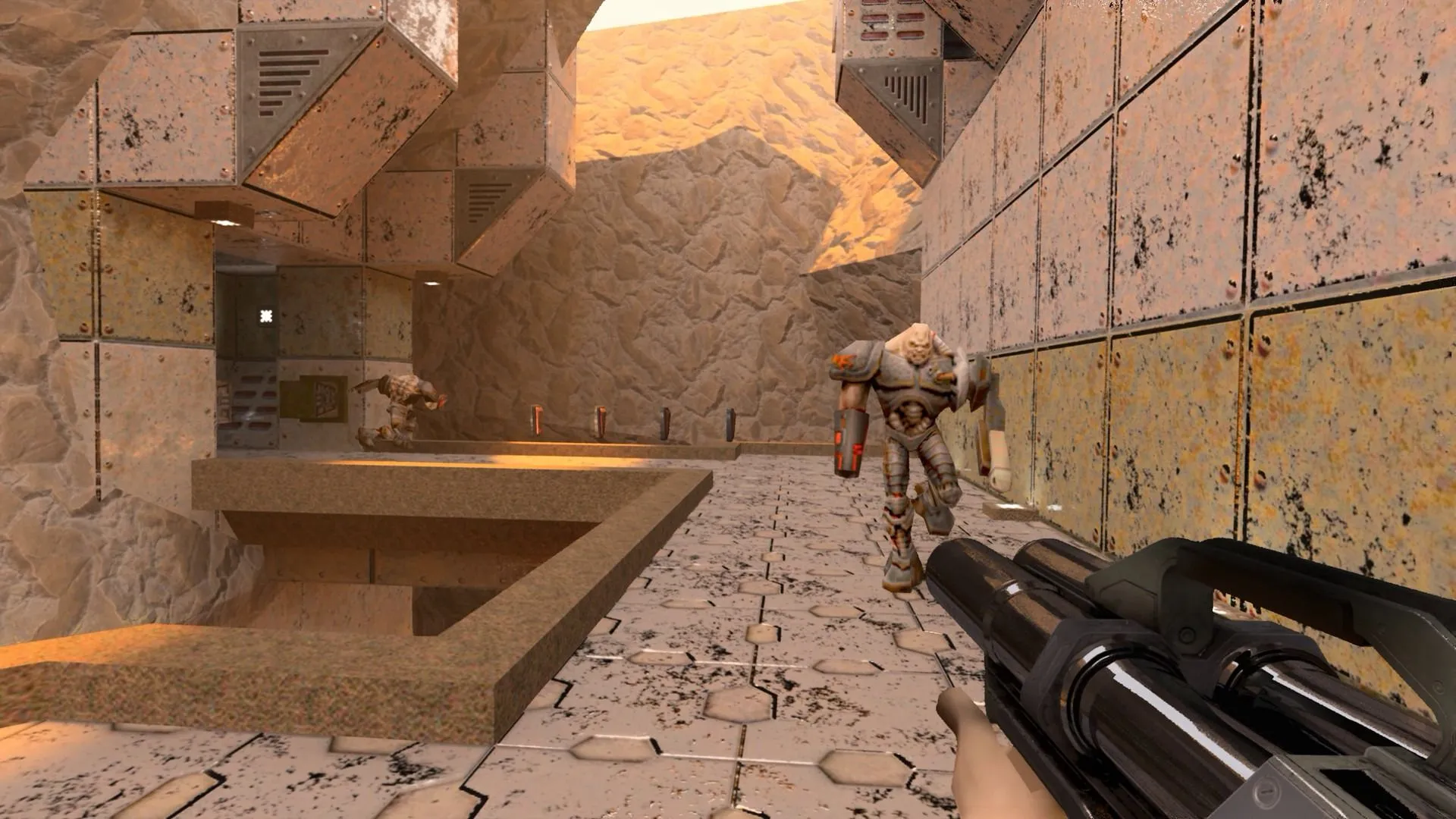 Màn hình game Quake II RTX với đồ họa được nâng cấp