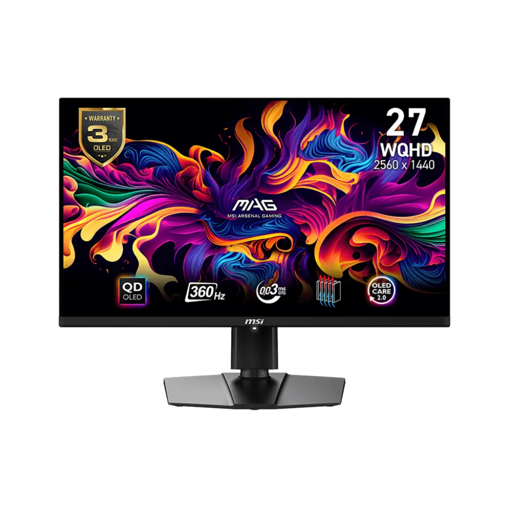 Màn hình gaming MSI MAG 271QPX QD-OLED với chân đế công thái học