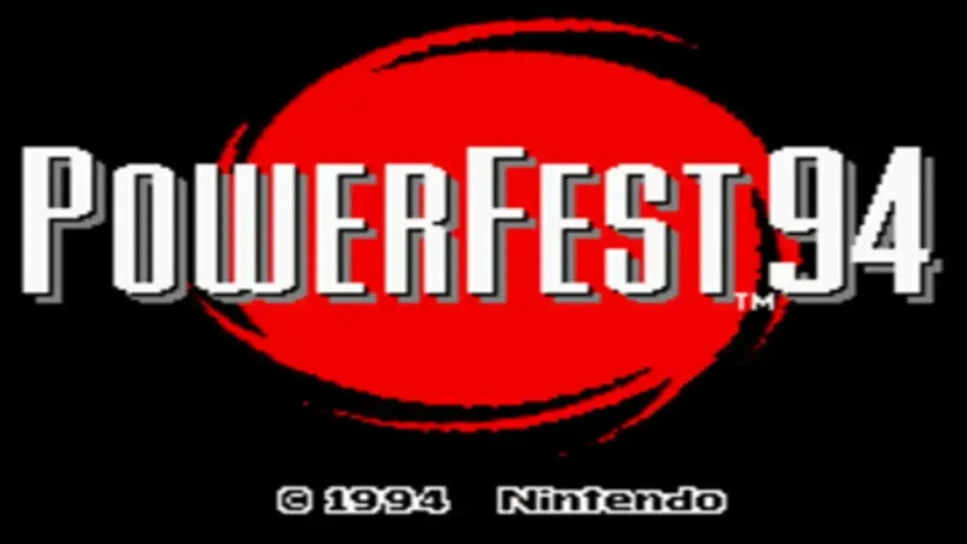 Màn hình khởi động của giải đấu game Nintendo Powerfest 1994, một trong những cartridge SNES hiếm nhất