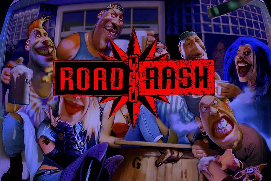Màn hình menu của tựa game đua xe Road Rash, nổi tiếng với việc cho phép sử dụng mã cheat để tăng phần kịch tính