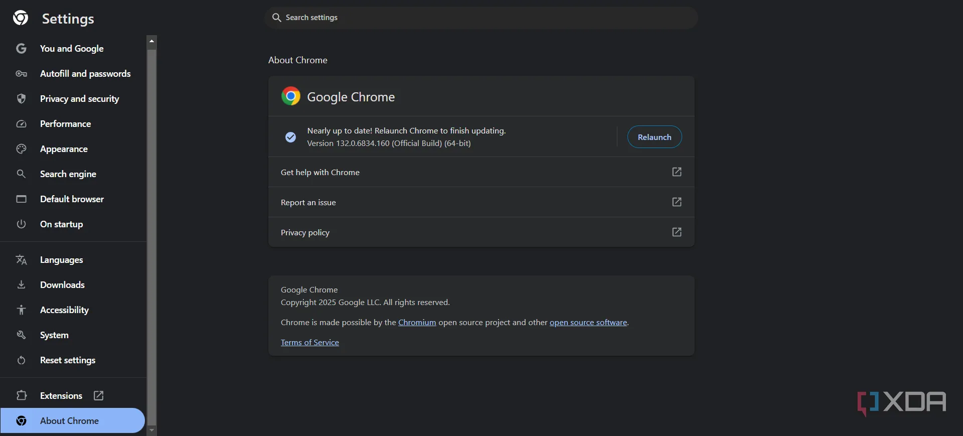 Màn hình trình duyệt Google Chrome hiển thị quá trình cập nhật, biểu thị tầm quan trọng của việc giữ trình duyệt luôn được cập nhật