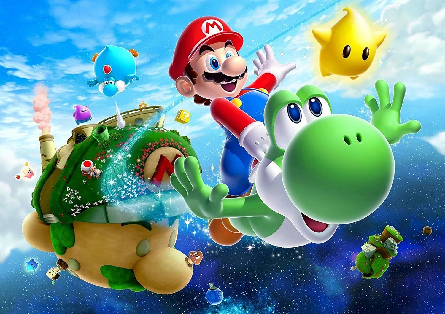 Mario cưỡi Yoshi trong Super Mario Galaxy 2