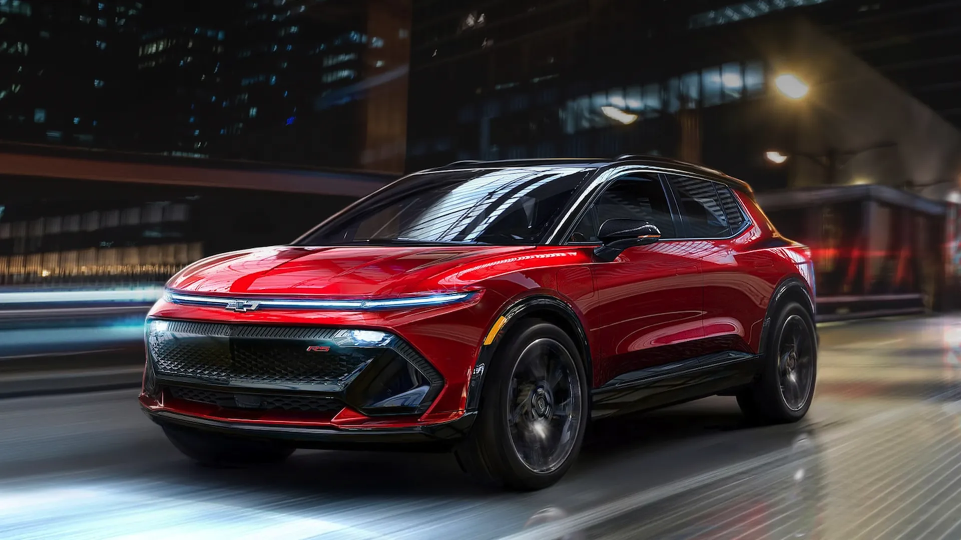 Mẫu SUV điện Chevrolet Equinox EV màu đỏ nổi bật