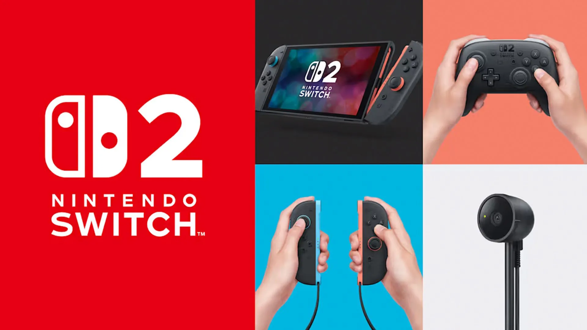 Máy chơi game Nintendo Switch 2 cùng các phụ kiện chính thức từ Nintendo.