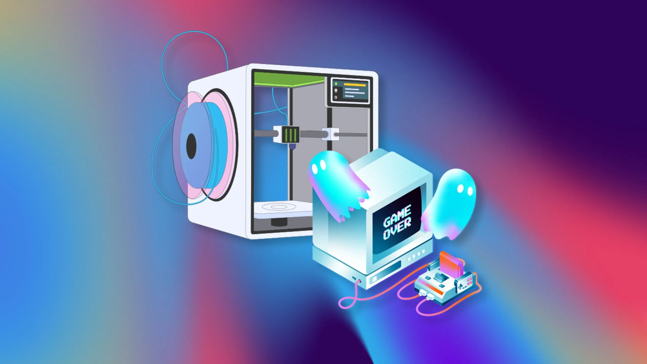 Máy in 3D đang hoạt động tạo ra mô hình 3D màu trắng