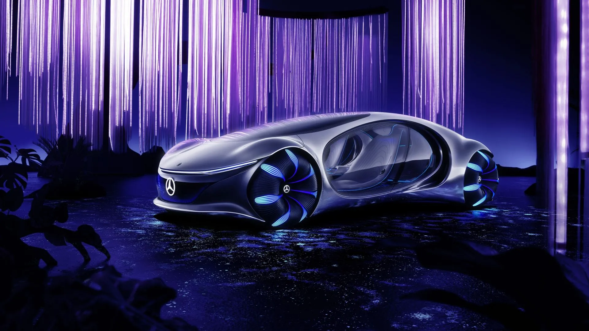 Mercedes-Benz Vision AVTR 2020, mẫu xe concept tương lai lấy cảm hứng từ phim Avatar, với công nghệ điều khiển bằng cử chỉ.