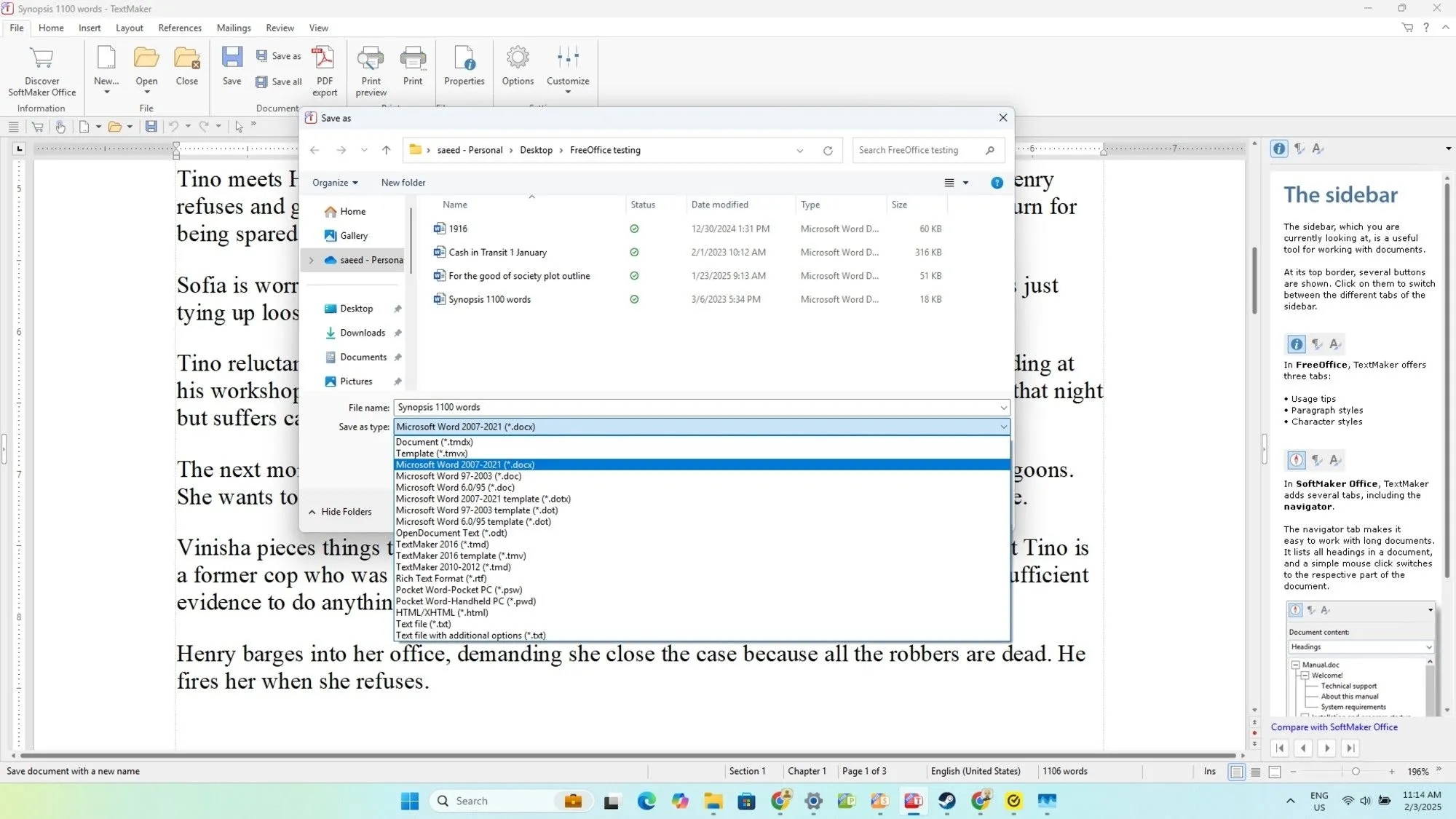 Minh họa khả năng tương thích định dạng file của FreeOffice với Microsoft Office