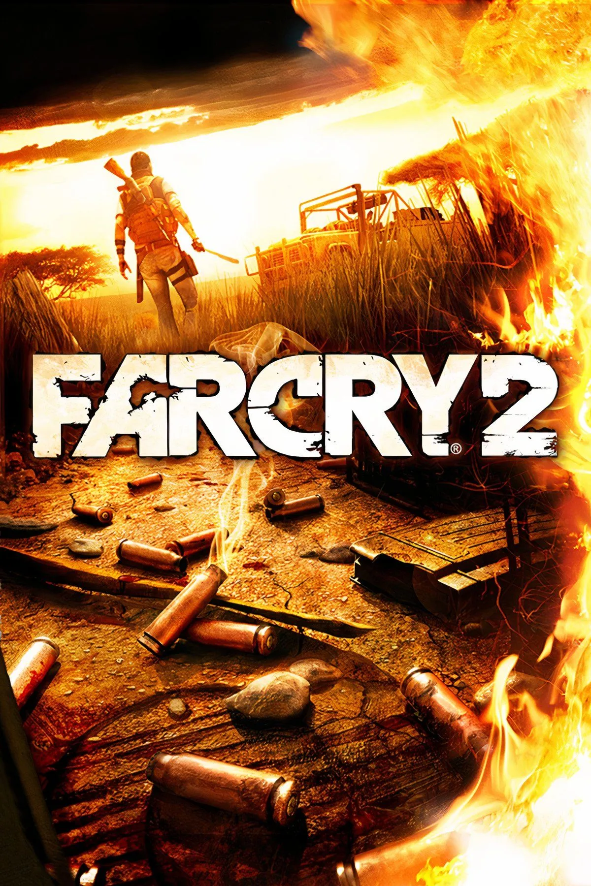 Một bức ảnh ghép Far Cry 2 hiển thị các nhân vật và hành động trong game.