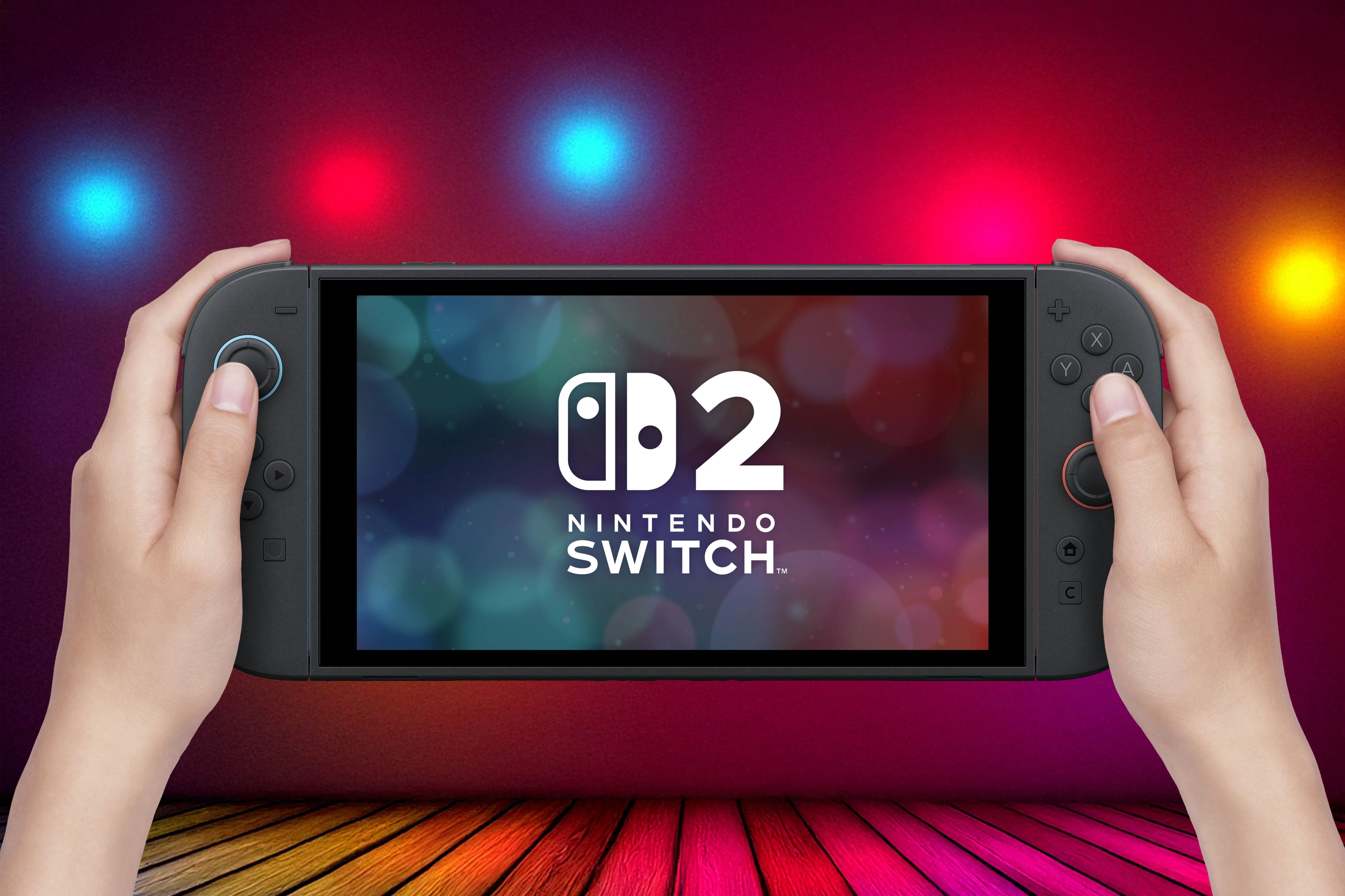 Một chiếc Nintendo Switch 2 được người dùng cầm trên tay ở chế độ cầm tay