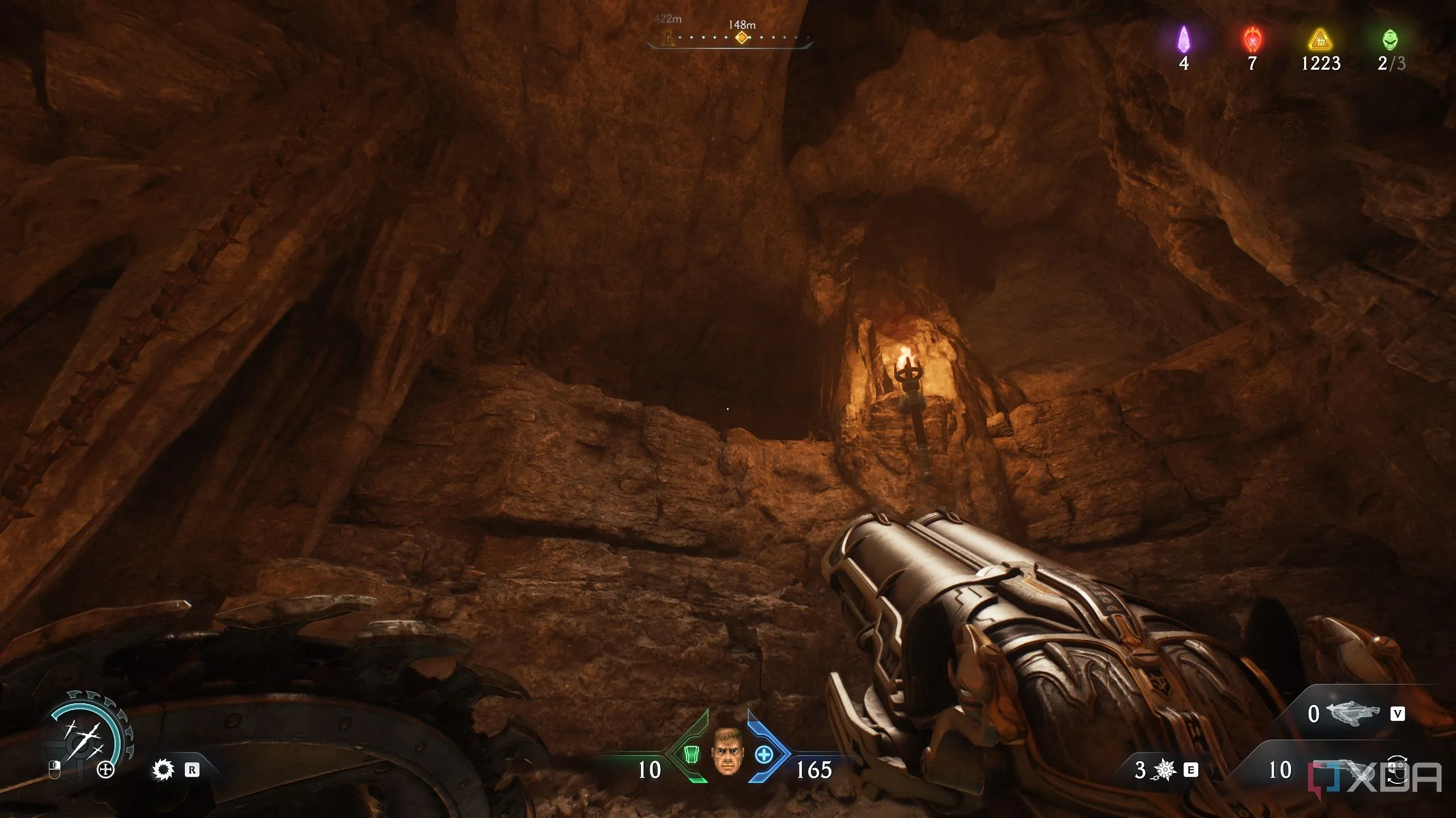 Một gờ đá phía trên đầu để thoát khỏi khu vực bí mật 2 trong Chapter 20 của Doom: The Dark Ages