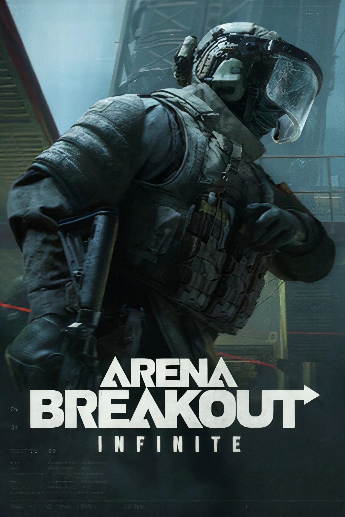 Một người lính trong Arena Breakout Infinite với trang bị đầy đủ và vũ khí hiện đại