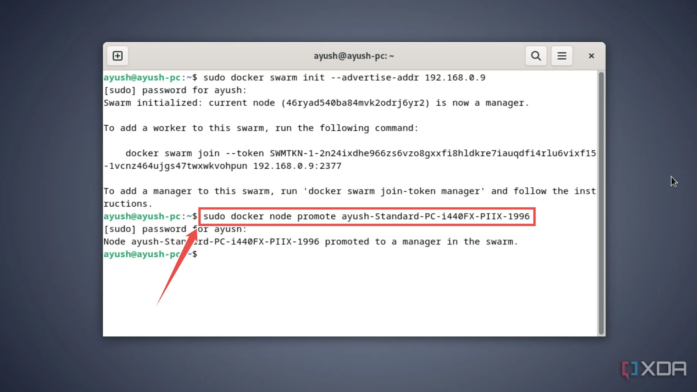 Nâng cấp quyền của một node worker lên manager trong cụm Docker Swarm