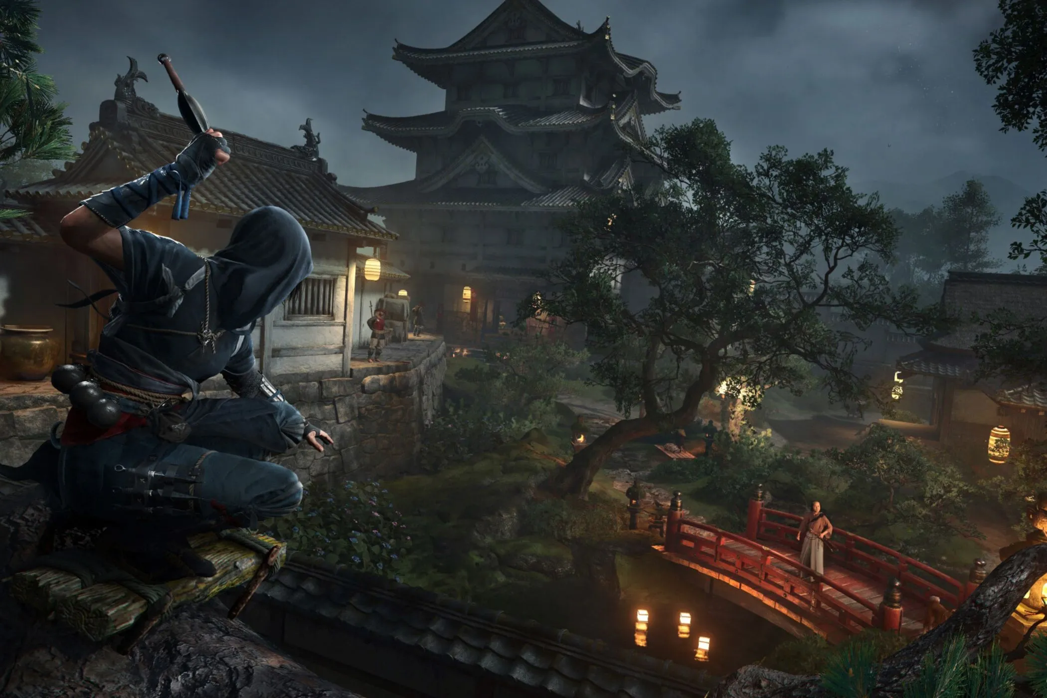 Naoe sử dụng bom khói để tạo hỗn loạn, dễ dàng hạ gục kẻ thù hoặc rút lui trong Assassin's Creed Shadows