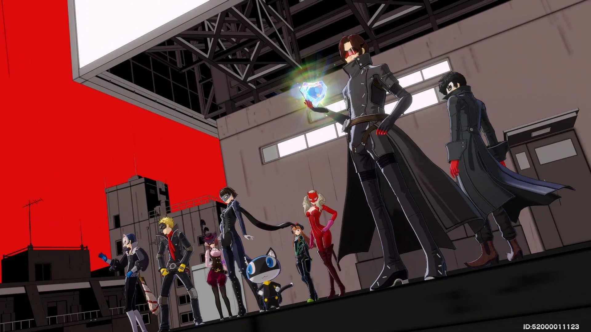 Nhân vật chính và bạn đồng hành trong Persona5: The Phantom X, thể hiện đồ họa anime sắc nét của game JRPG này