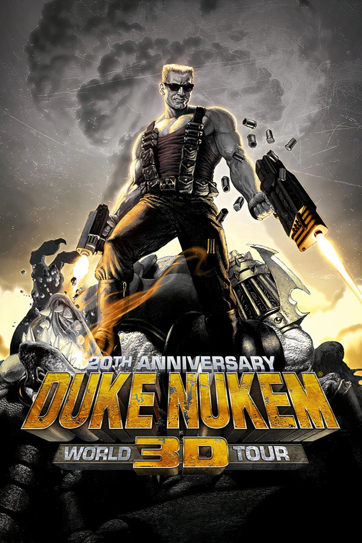 Nhân vật Duke Nukem với khẩu súng trên tay, thể hiện phong cách hành động cá tính trong game Duke Nukem 3D, một FPS kinh điển.