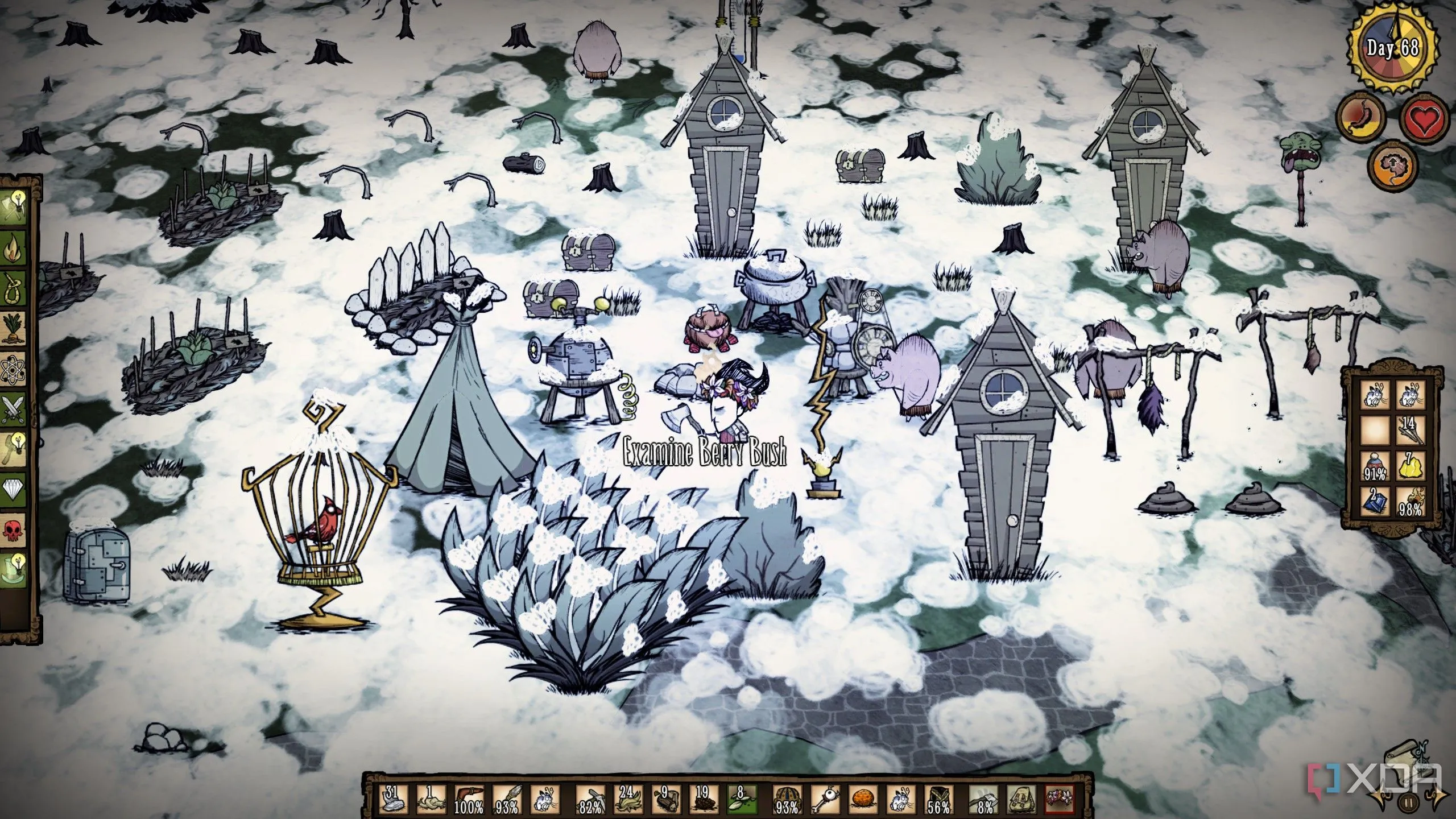 Nhân vật Wilson trong Don't Starve ngày thứ 68